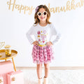 Hanukkah Tulle Bow Clip - Kids Hair Bows - Holiday
