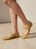 LISA Woven Jelly Mary Jane Flats Tapered Square Toe Trend Sh