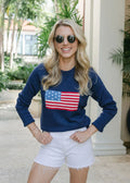 Classic Crew- American Flag Navy