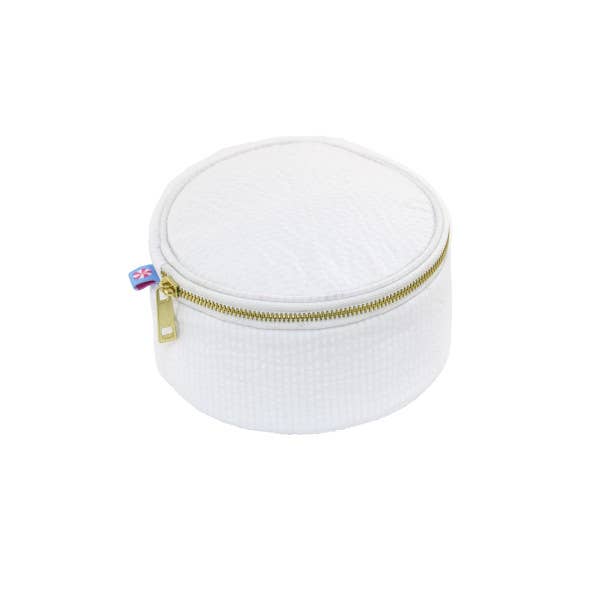 Seersucker 6" Button Bag Jewelry Round