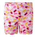 Bobbie's Shoppe pink cotton shorts with all-over ice cream and popsicle print, featuring scalloped hem.