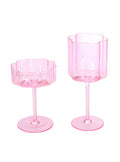 "Flower" Pink Crystal Wine Glass