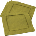 Lime Hemstitched Linen 6" Cocktail Napkin