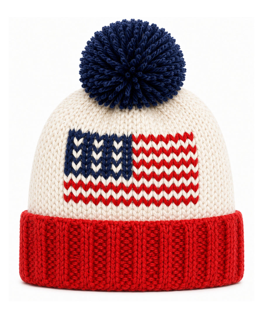 American Flag Bobble Hat (kids)