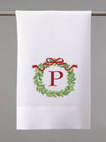 Monogramed Wreath Guest Towel