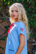Cotton Linen Embroidered Mini Dress
