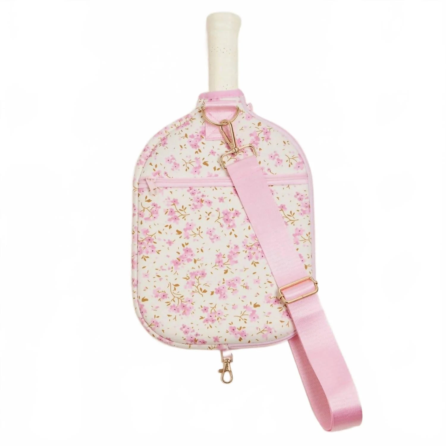 Women's Boho Floral Neoprene Pickleball Paddle Bag In Pink
