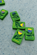 Floating Mahjong Tiles in bright green for the Pool