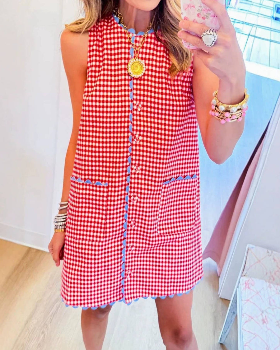 Gingham Scallop Trim Picnic Mini