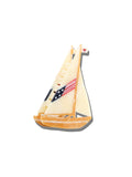 Hand-painted Americana Sailboat Claw Hair Clip | Eco-Friendly