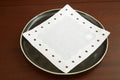 Cocktail napkins with polka dot border set of 4
