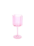 "Flower" Pink Crystal Wine Glass