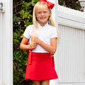 Girls Polo Top - White Pique
