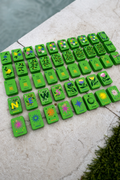 Floating Mahjong Tiles in bright green for the Pool