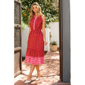 Halter Button Up Print Maxi Dress