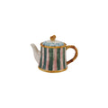 Hand-Painted Stoneware Striped Teapot