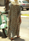 Bohemian V-Neck Beach Colorful Print Dress Kaftan