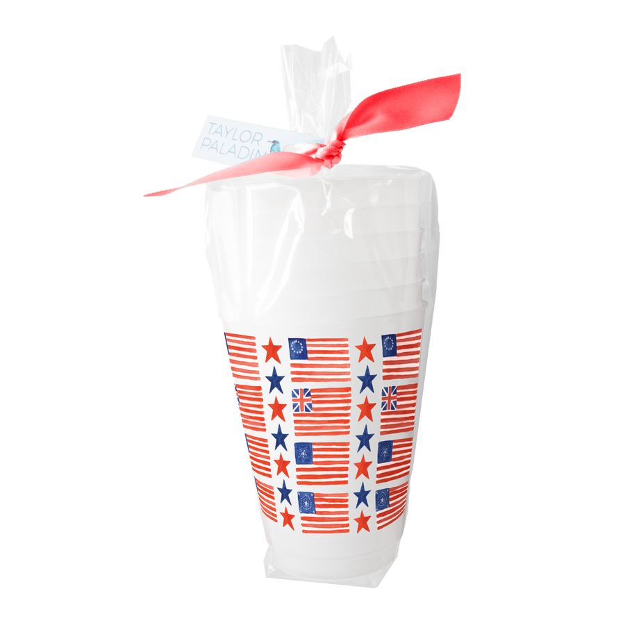 Vintage American Flag Frosted Cup