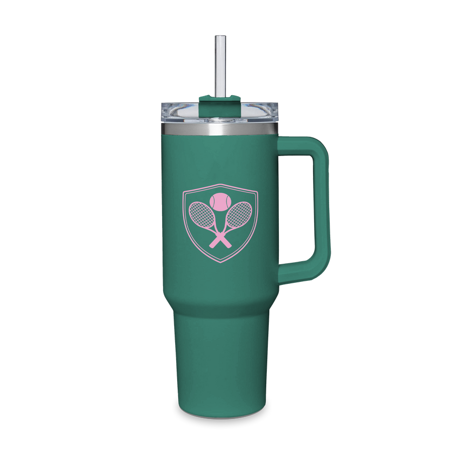 Water Tumbler (Green) - Tennis Crest