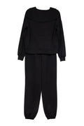 Black Scuba Pants Set Athletic Apparel