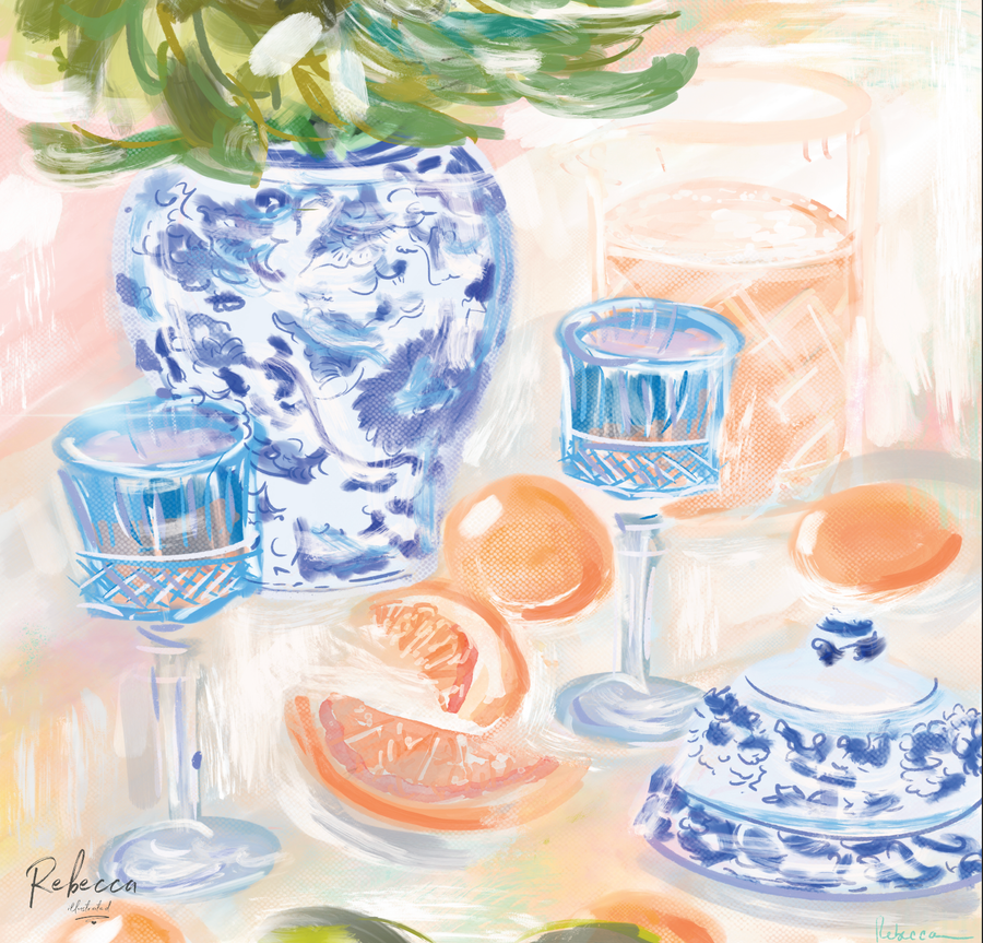 CHINOISERIE & CITRUS-MAHJONG MAT