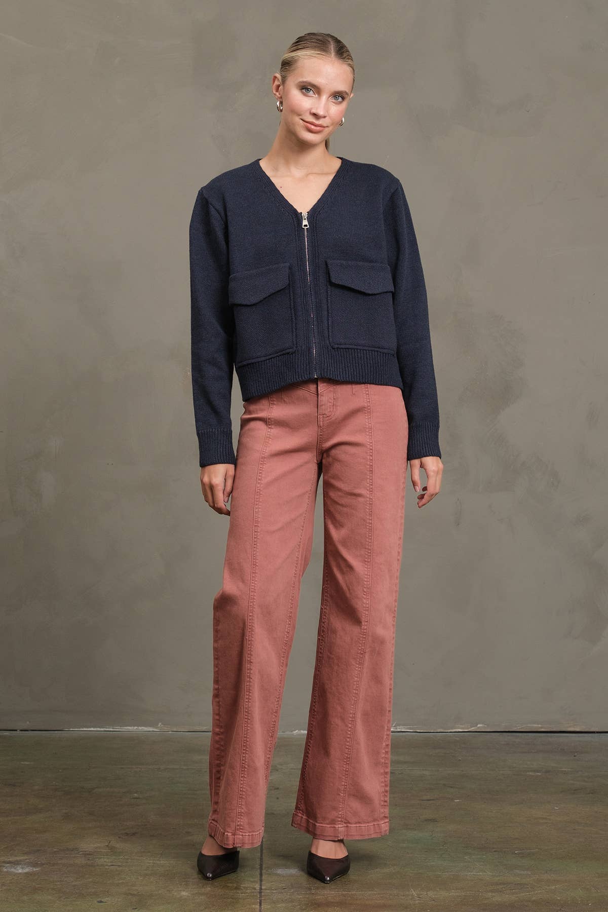 Vintage Seam Wide Denim Pants
