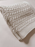 Luna + Luca Cable Knit Baby Blanket - White
