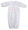Day gown Pink bows print 100% Pima Cotton