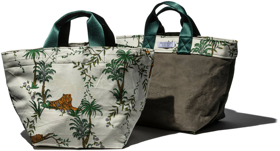 Vintage Tent Fabric with Printed Pattern Bag