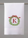 Monogramed Wreath Guest Towel