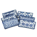 Blue/White Small Rectangle Dish-6Asst-3.5"L-1472