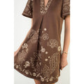 Short Sleeve Embroidered Detail Dress