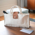 Carmel Single Bottle Canvas Leather Wine Gift Bag