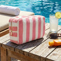 Striped Terry Cloth Cosmetic Pouch Bag