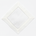 White Classic Hemstitch Linen Blend 6-Inch Napkin Coaster