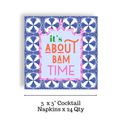 Mahjong "It's About Bam Time" Blue Tile 24ct Cocktail Napkin