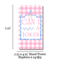 Mahjong Pink Plaid "Can I Use a Joker" 24ct Guest Napkins