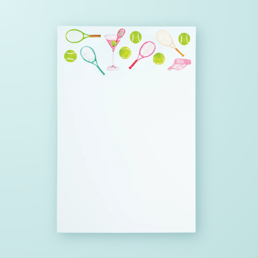 Tennis & Cocktails Pattern Notepad