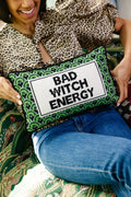 Bad Witch Energy Needlepoint Halloween Pillow