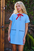 Cotton Linen Embroidered Mini Dress
