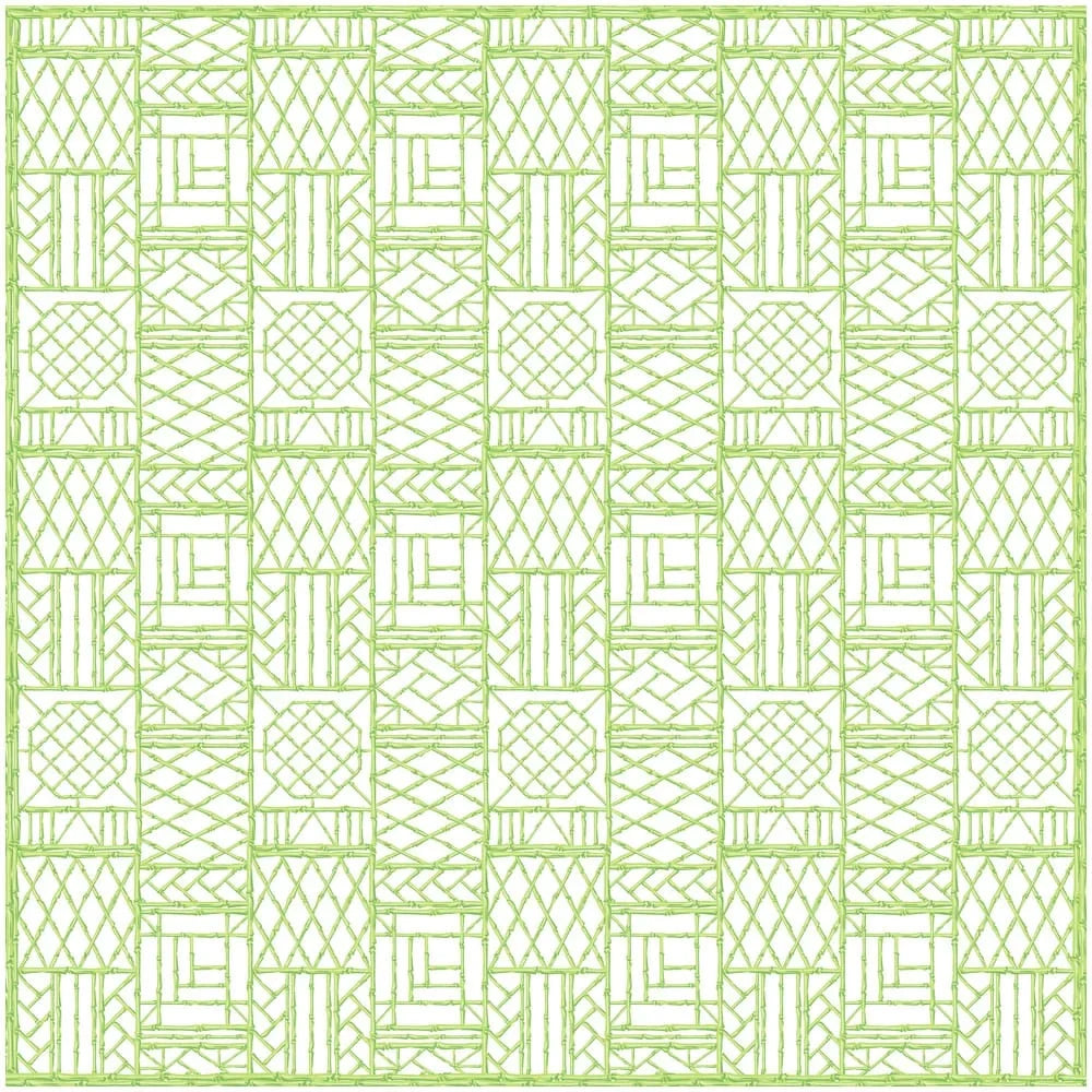 Bamboo Screen Green Square Cotton Tablecover Tablecloth
