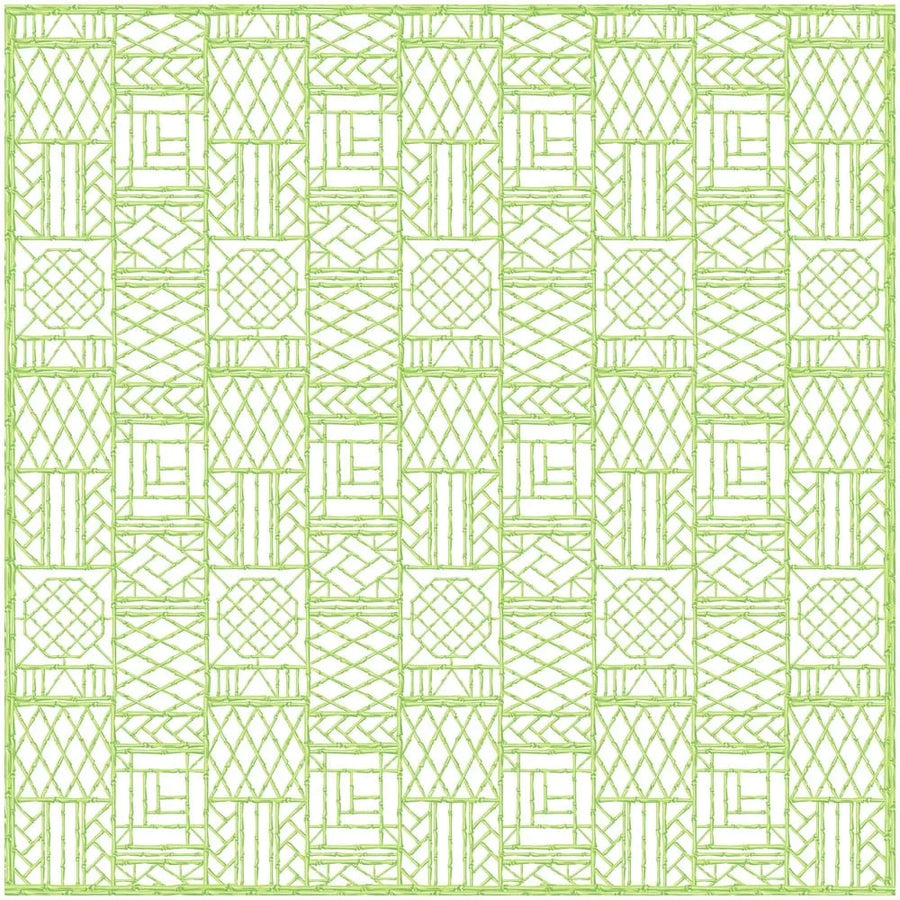 Bamboo Screen Green Square Cotton Tablecover Tablecloth
