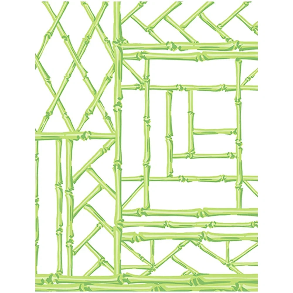 Bamboo Screen Green Square Cotton Tablecover Tablecloth