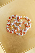 Georgia Ceramic and Gold Beaded Football Bracelet