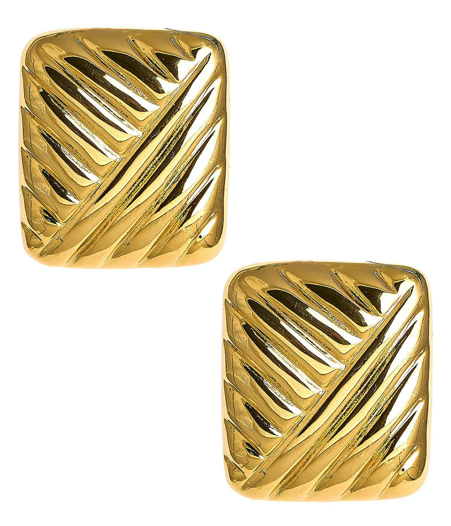 Griffith - Puffy 18k Plated Gold Statement Earring