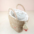 Mini Straw Tote Embroidered Westie