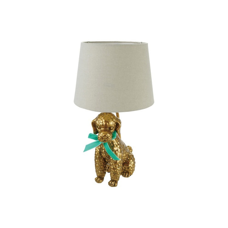 Resin Poodle Table Lamp with Bow