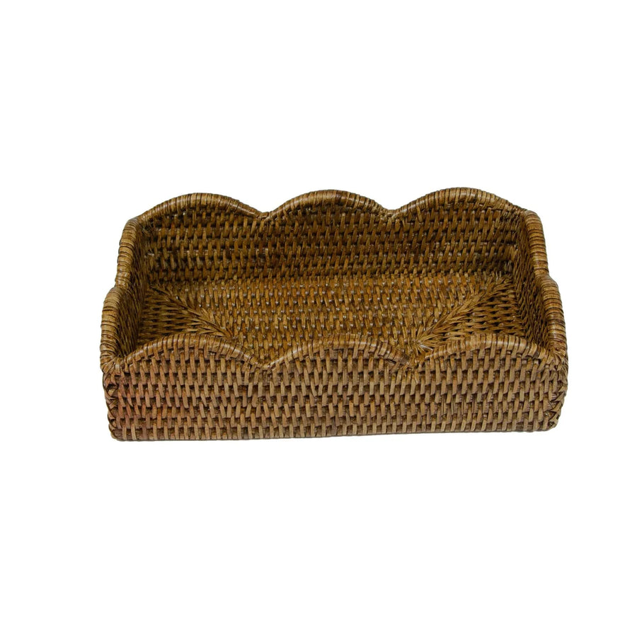 Rattan Scallop Guest Towel Holder