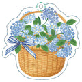 Blue Hydrangeas Basket Die-Cut Gift Tags