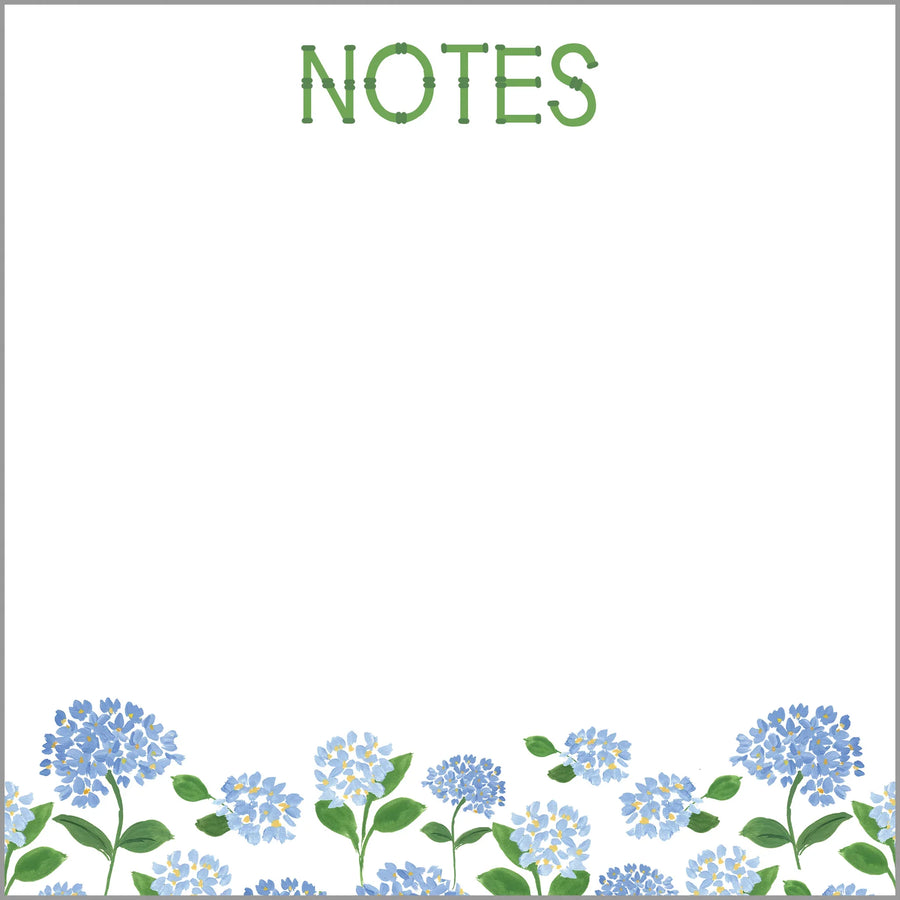 Big Slab Notepad | Blue Hydrangeas "NOTES"